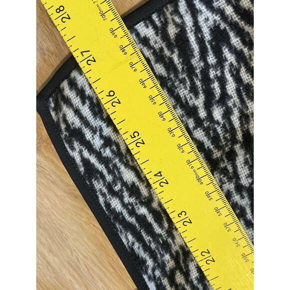 John Mark Fuzzy Wool Blend Open Cardigan Vest High Low Large Black White - Picture 7 of 9